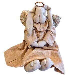 VTG 1996 Little Lops Our Secret Angel Bunny Doll Quilted Wings First Edition 17"